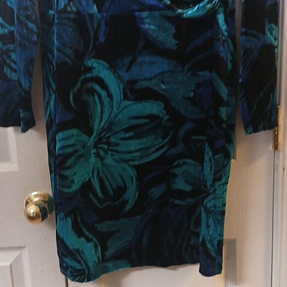 Venus blue turquoise faux wrap dress super soft Sz XL EUC - Picture 2 of 8
